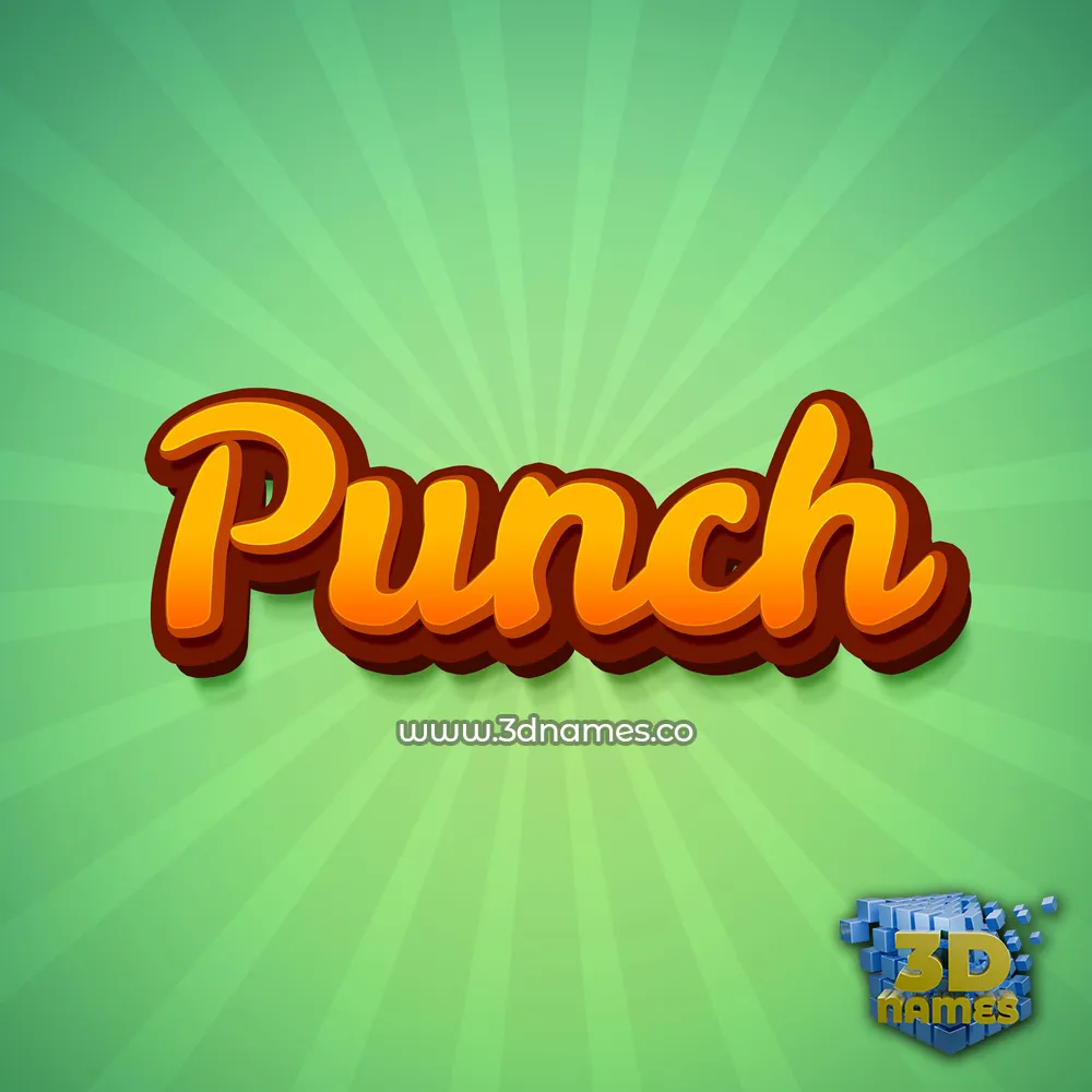 punch in Green Rays style - 3D name wallpaper