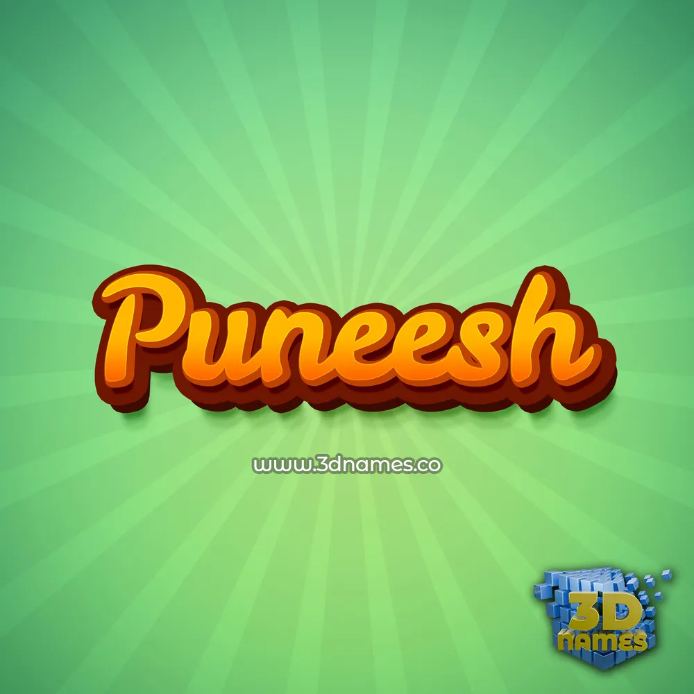 puneesh in Green Rays style - 3D name wallpaper