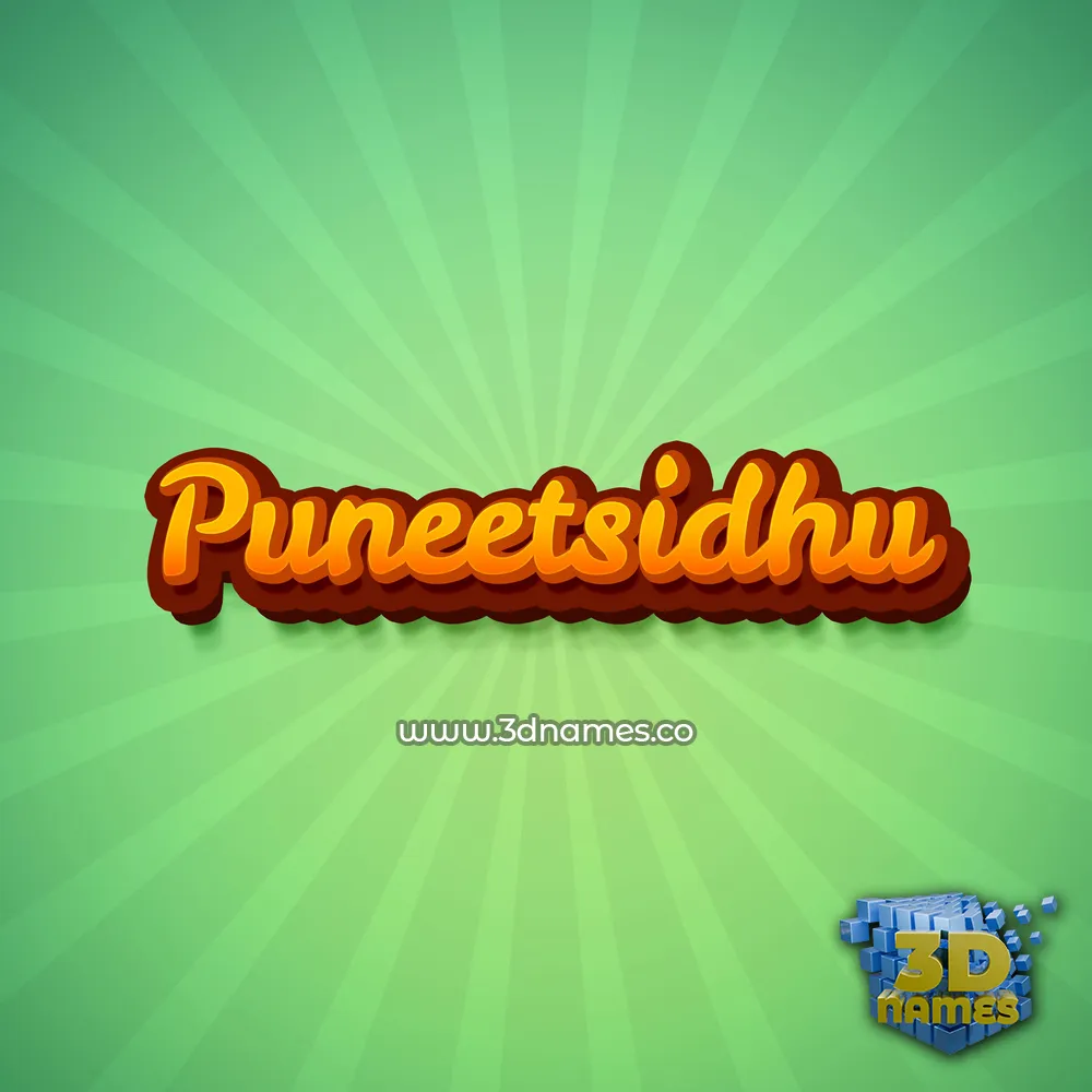 puneetsidhu in Green Rays style - 3D name wallpaper