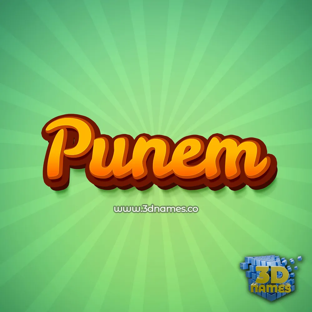punem in Green Rays style - 3D name wallpaper