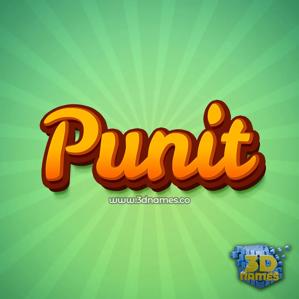 punit in Green Rays style - 3D name wallpaper