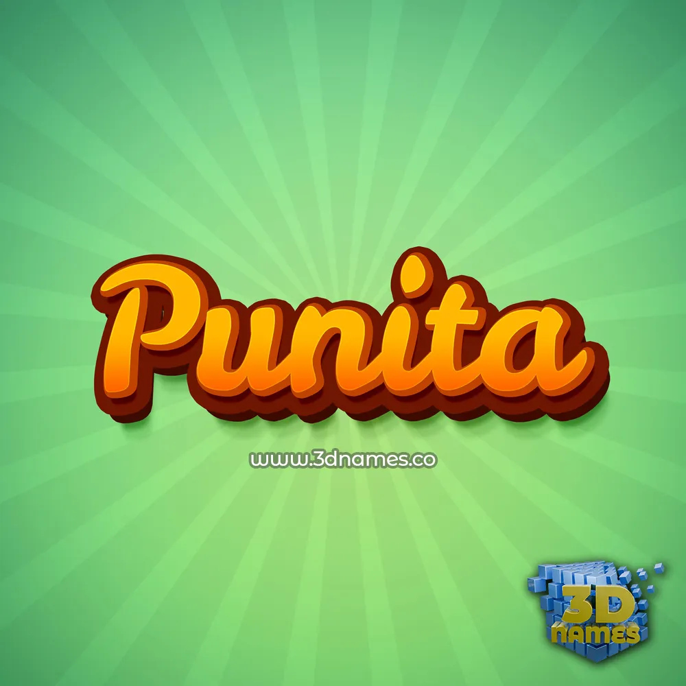 punita in Green Rays style - 3D name wallpaper