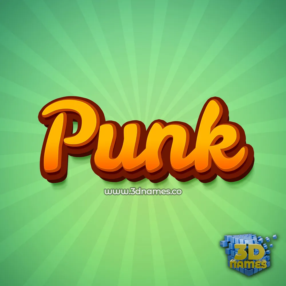 punk in Green Rays style - 3D name wallpaper