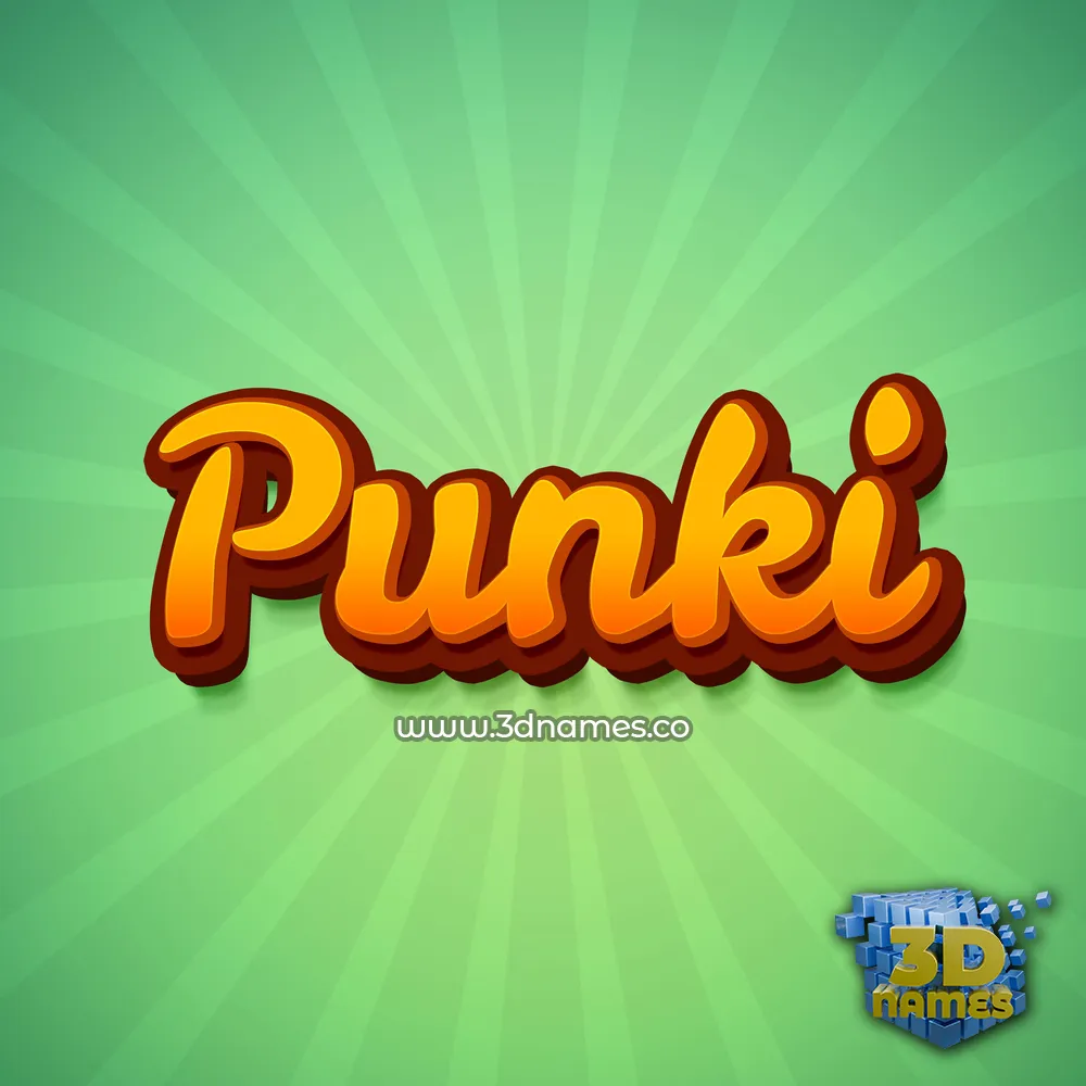 punki in Green Rays style - 3D name wallpaper