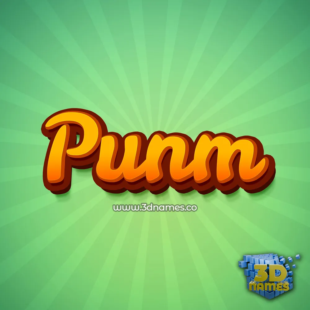 punm in Green Rays style - 3D name wallpaper