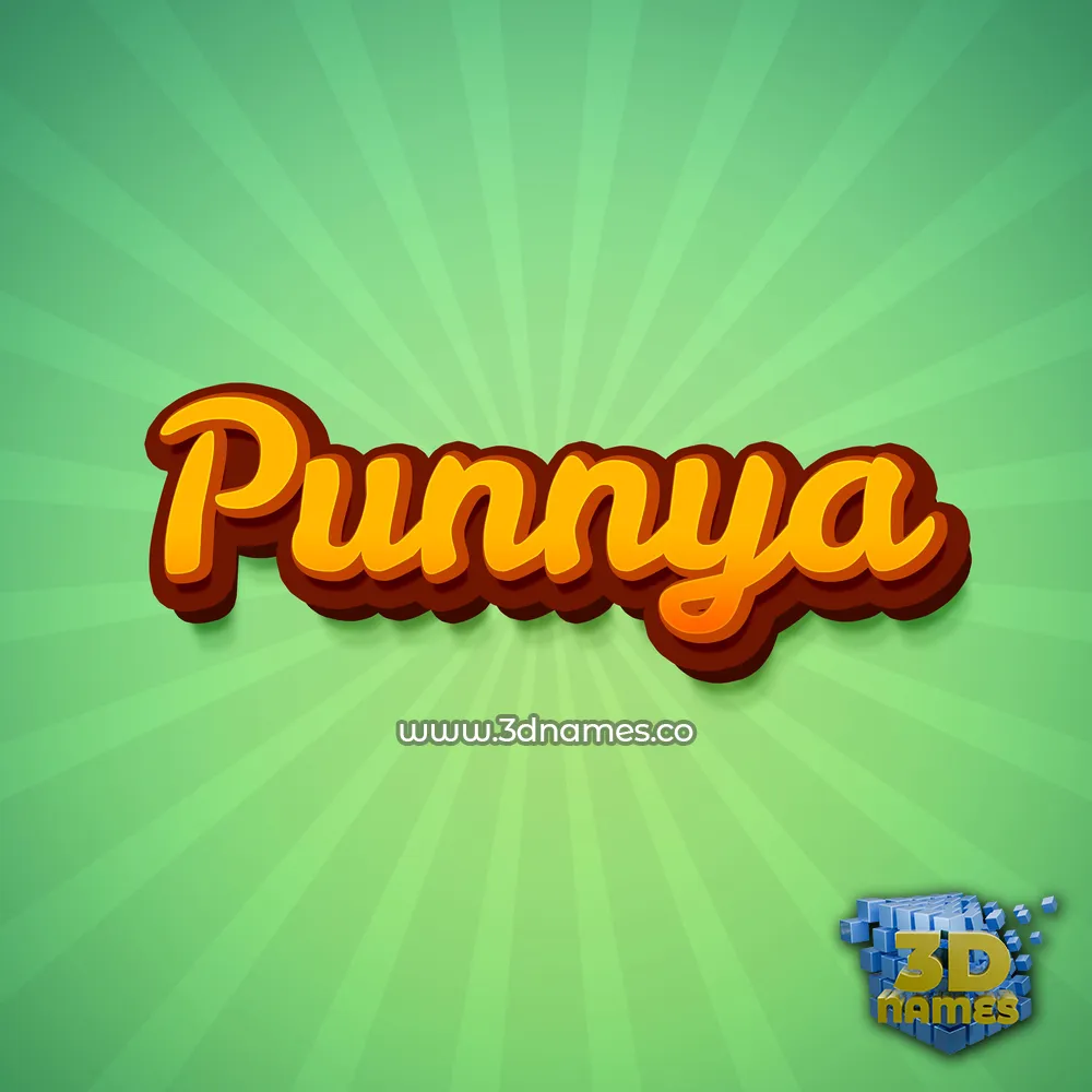 punnya in Green Rays style - 3D name wallpaper