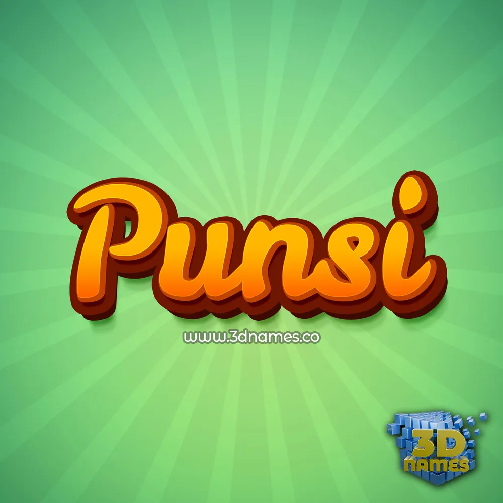 punsi in Green Rays style - 3D name wallpaper