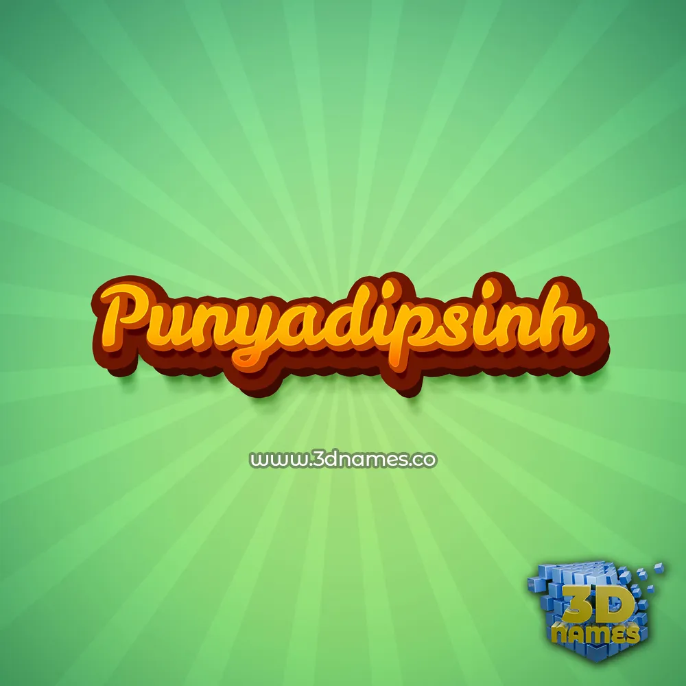 punyadipsinh in Green Rays style - 3D name wallpaper