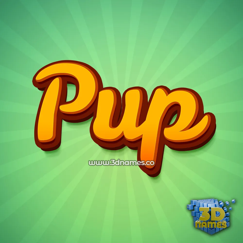 pup in Green Rays style - 3D name wallpaper