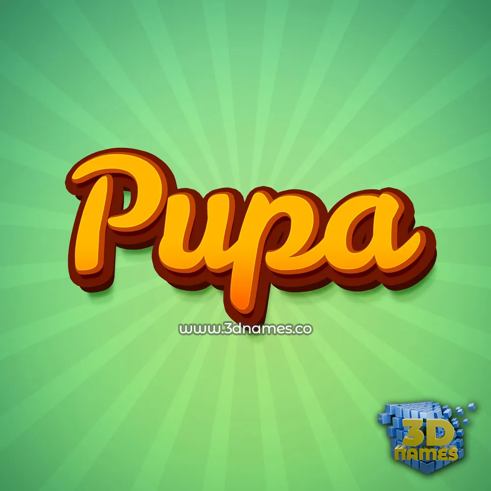 pupa in Green Rays style - 3D name wallpaper