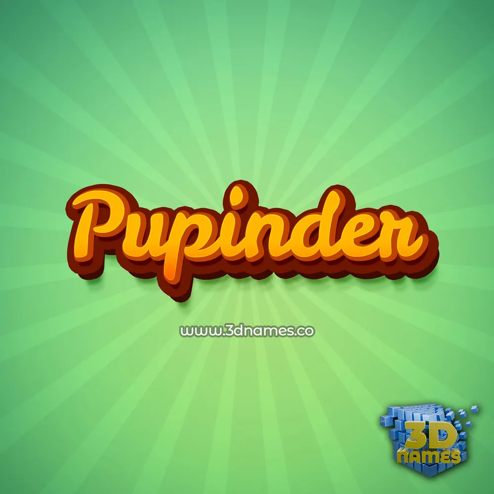 pupinder in Green Rays style - 3D name wallpaper