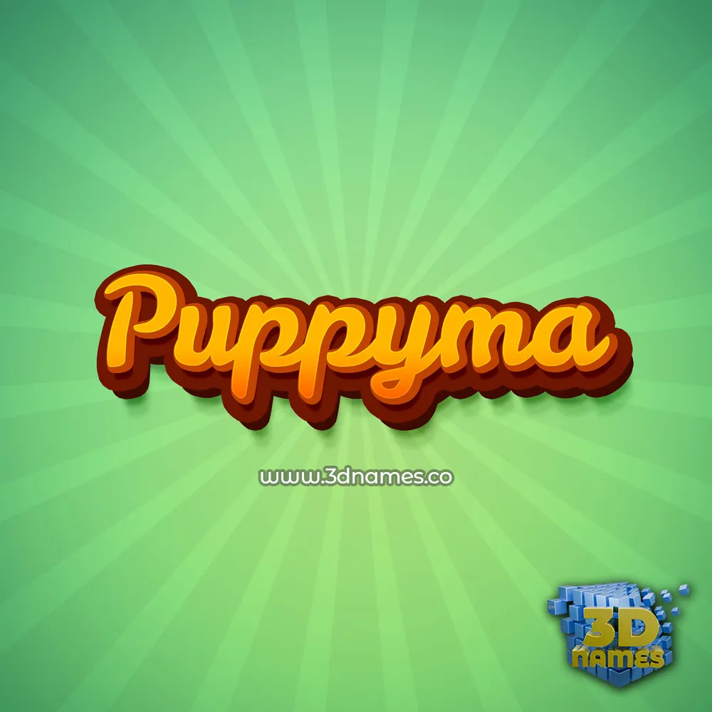 puppyma in Green Rays style - 3D name wallpaper