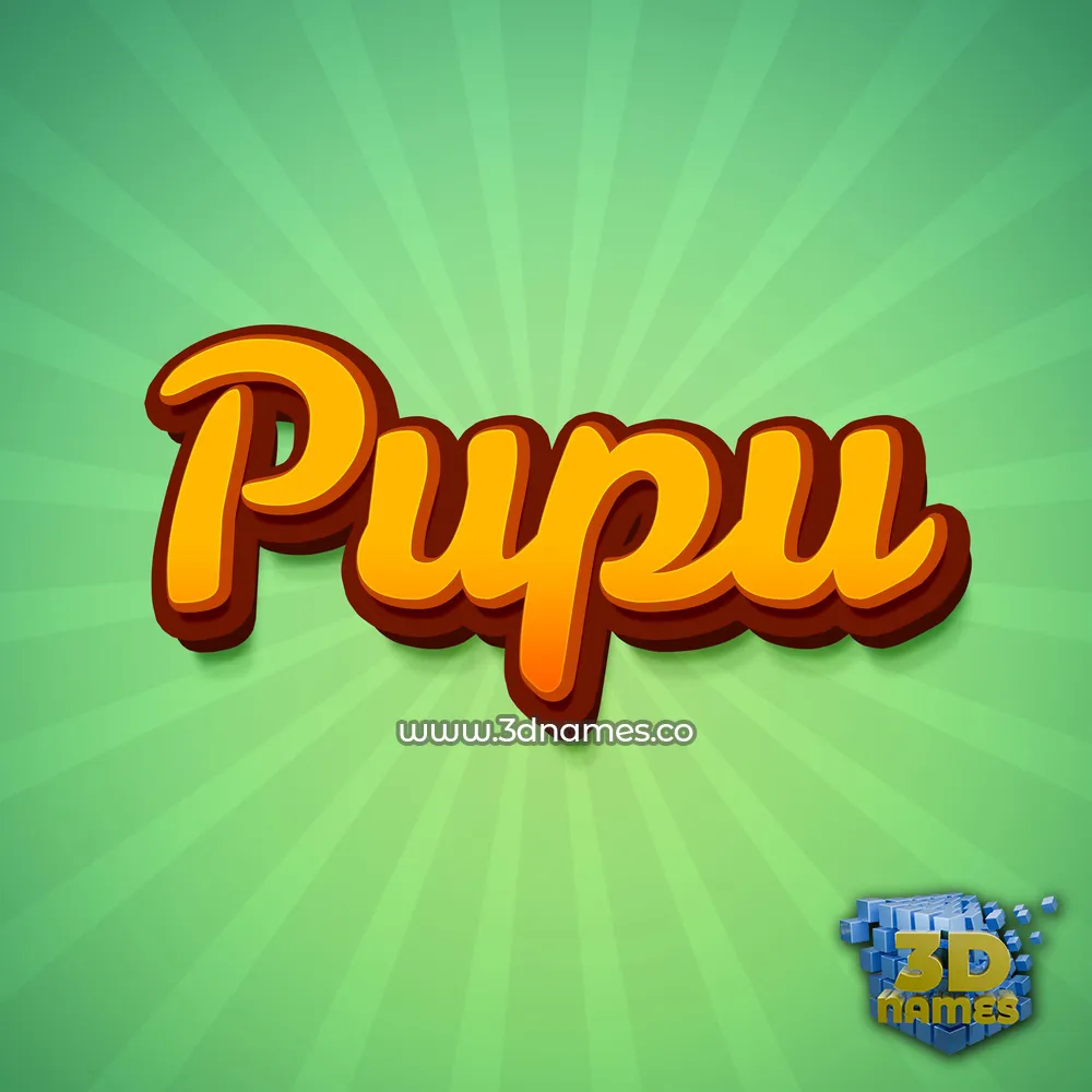 pupu in Green Rays style - 3D name wallpaper