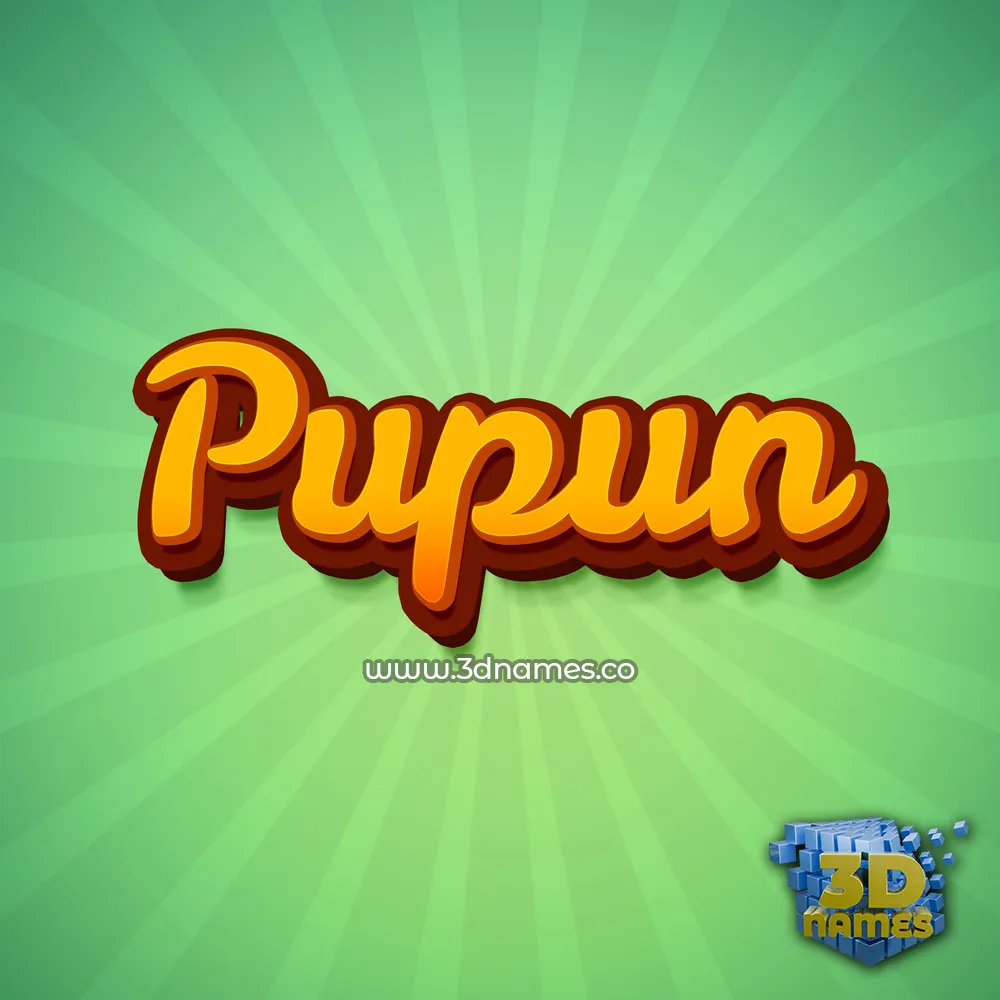 pupun in Green Rays style - 3D name wallpaper