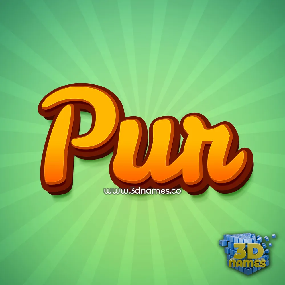 pur in Green Rays style - 3D name wallpaper