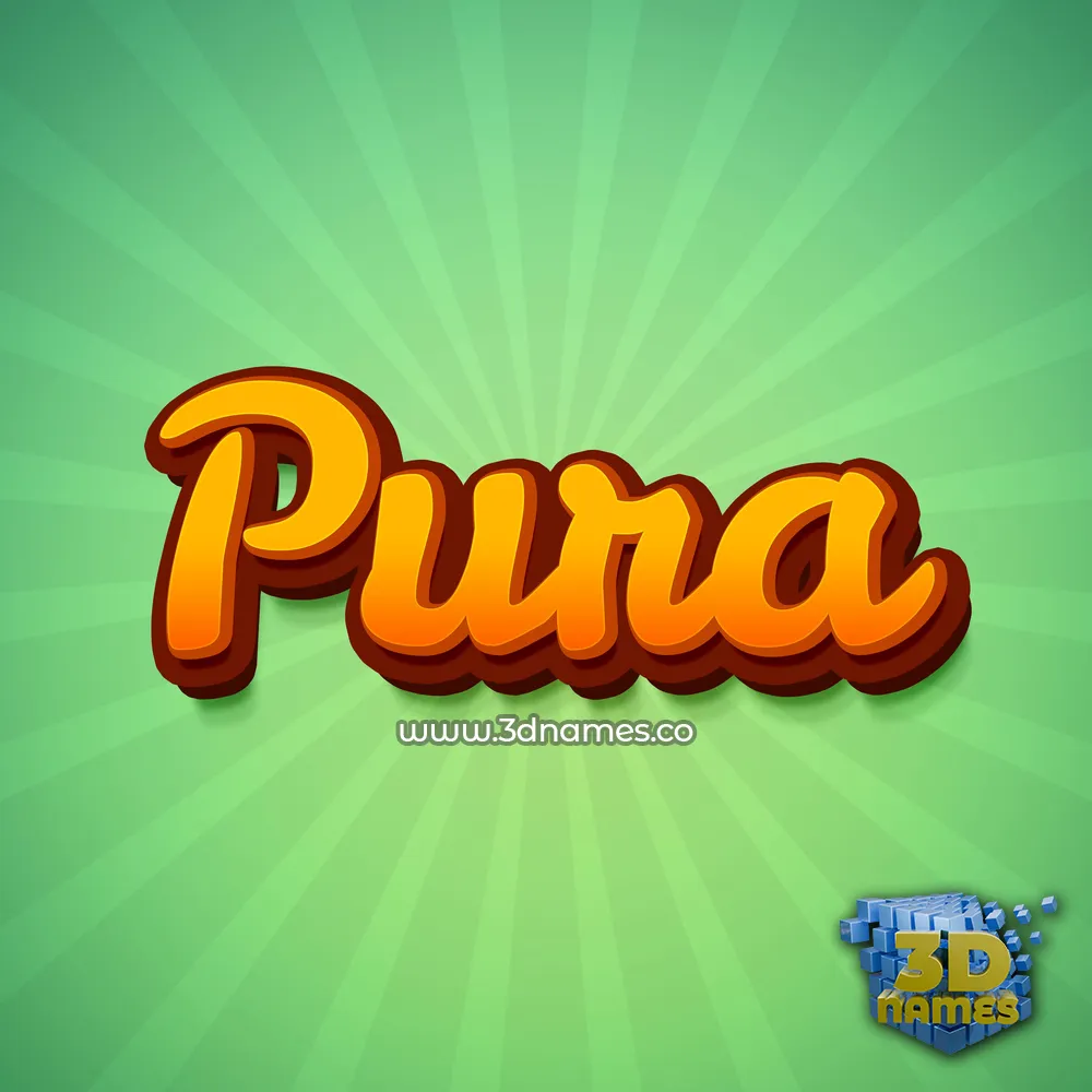 pura in Green Rays style - 3D name wallpaper