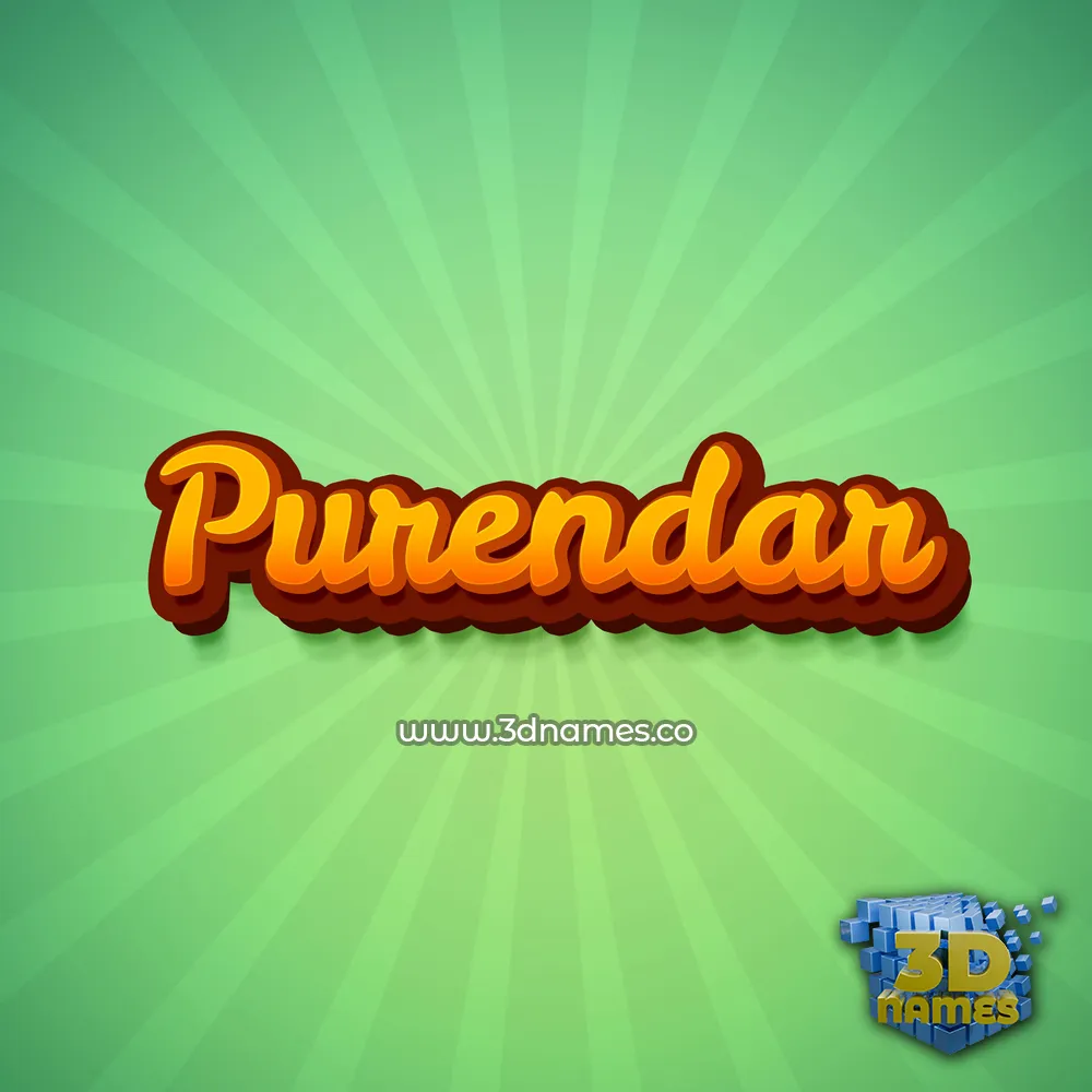 purendar in Green Rays style - 3D name wallpaper