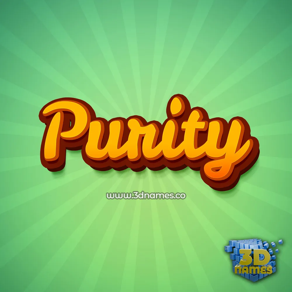 purity in Green Rays style - 3D name wallpaper