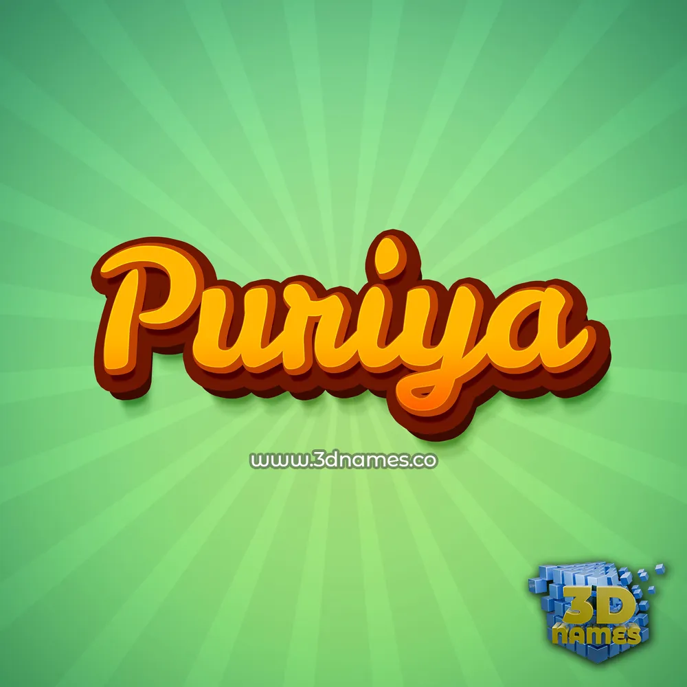 puriya in Green Rays style - 3D name wallpaper