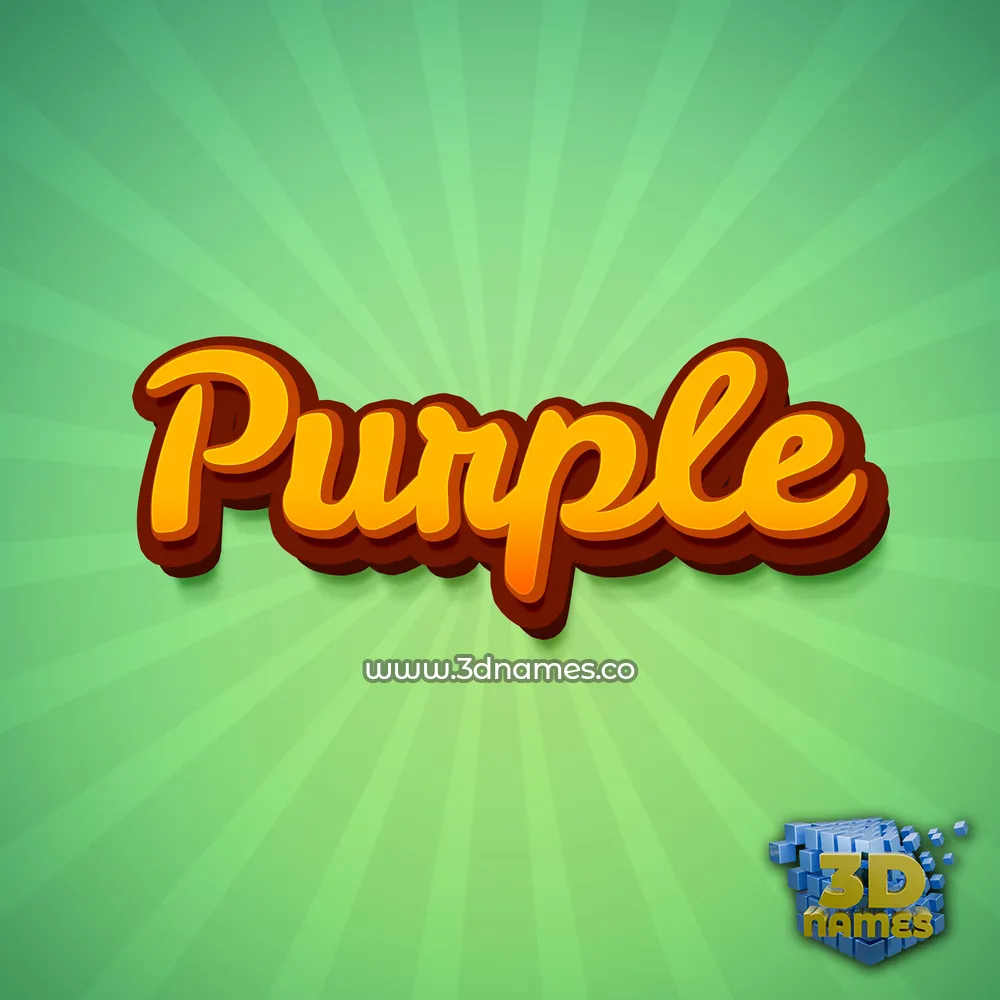purple in Green Rays style - 3D name wallpaper