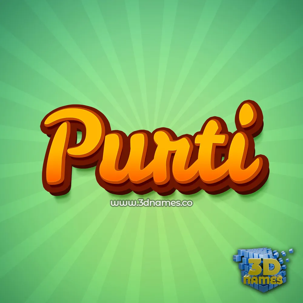 purti in Green Rays style - 3D name wallpaper