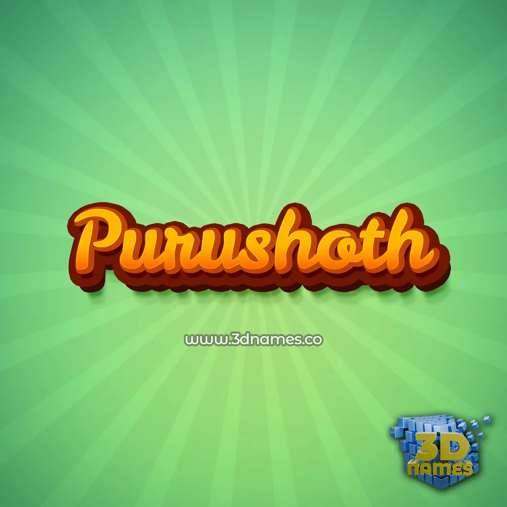 purushoth in Green Rays style - 3D name wallpaper