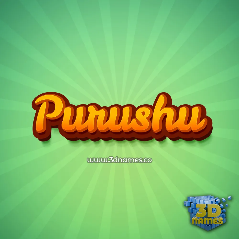 purushu in Green Rays style - 3D name wallpaper