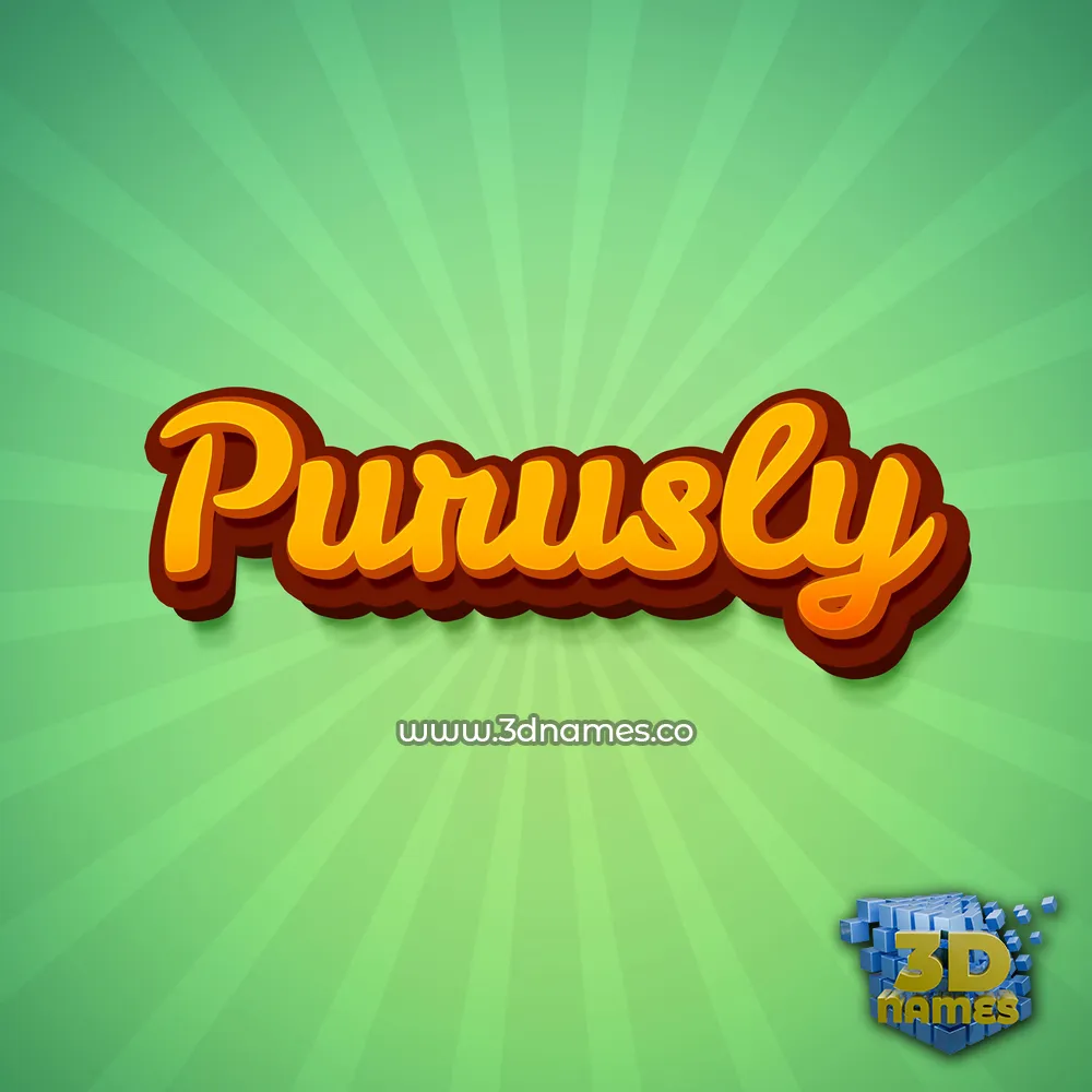 purusly in Green Rays style - 3D name wallpaper