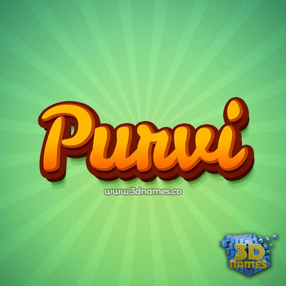 purvi in Green Rays style - 3D name wallpaper