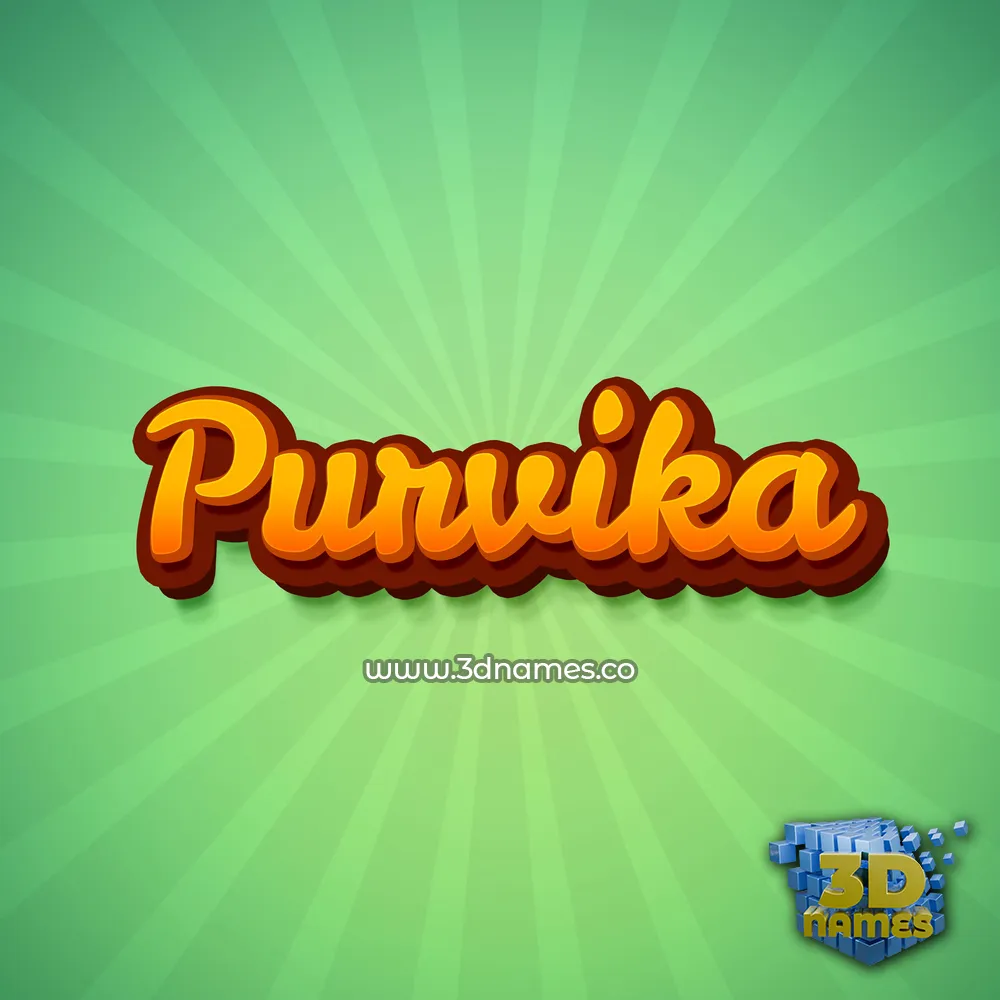 purvika in Green Rays style - 3D name wallpaper