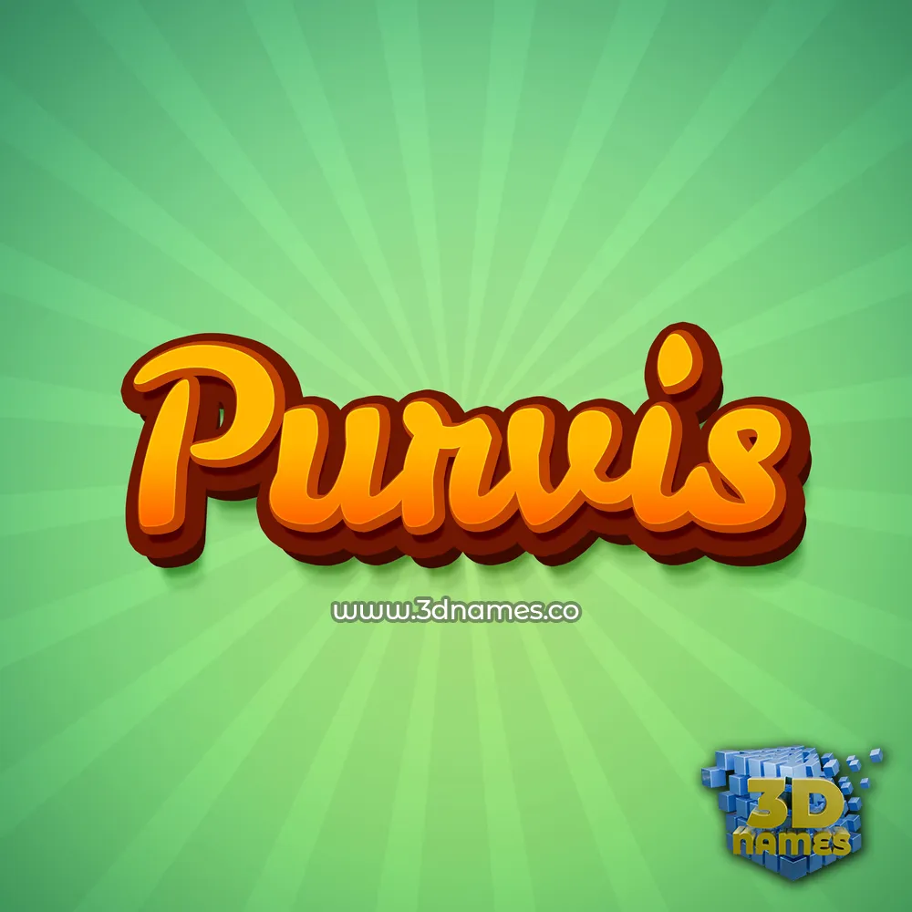 purvis in Green Rays style - 3D name wallpaper