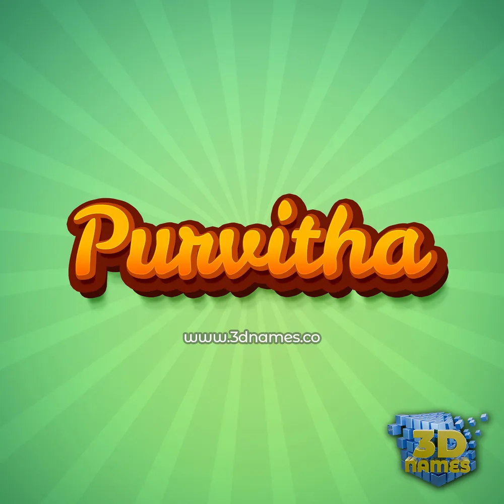 purvitha in Green Rays style - 3D name wallpaper