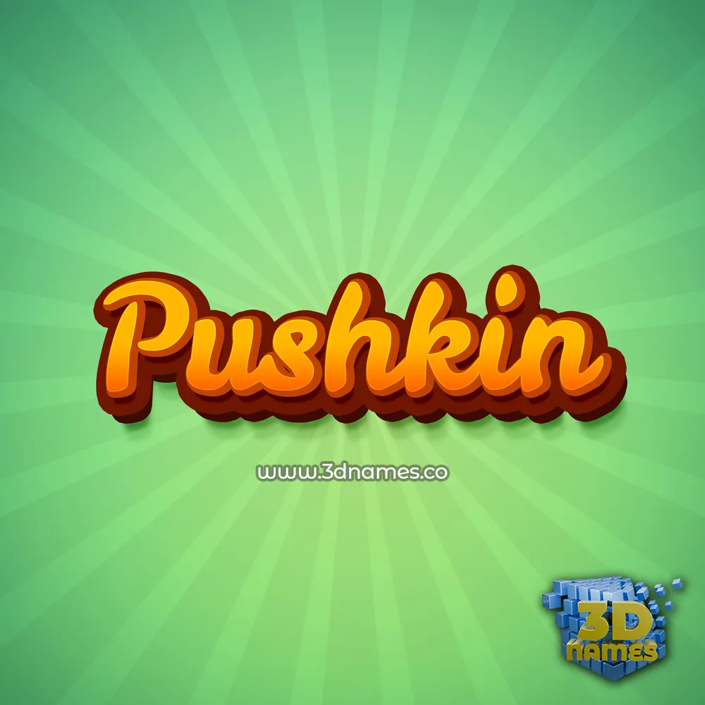 pushkin in Green Rays style - 3D name wallpaper