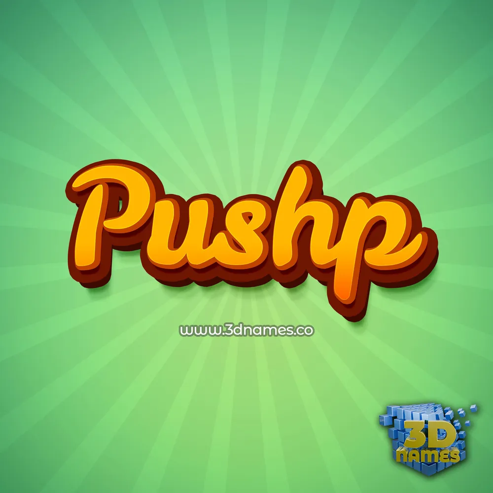 pushp in Green Rays style - 3D name wallpaper