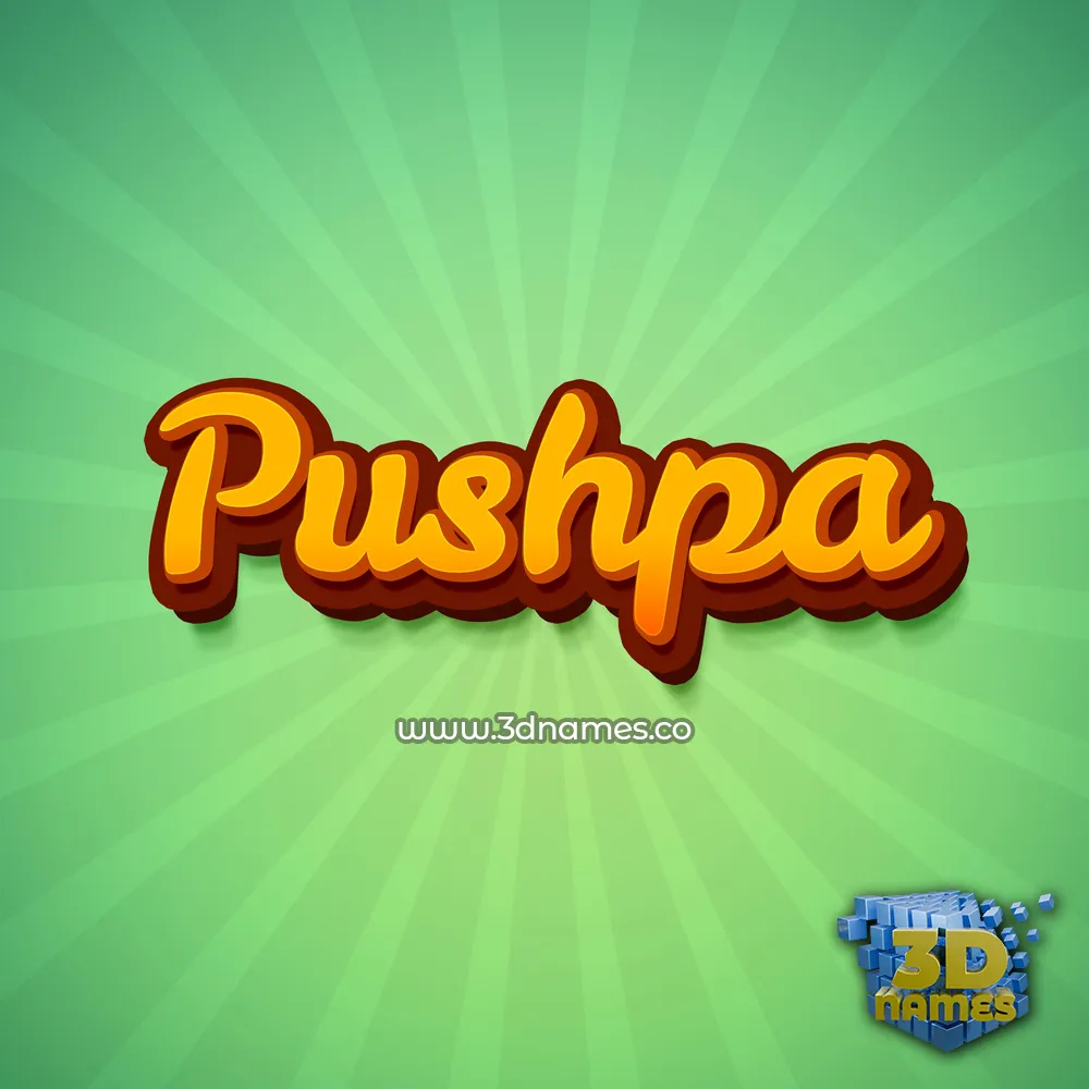 pushpa in Green Rays style - 3D name wallpaper