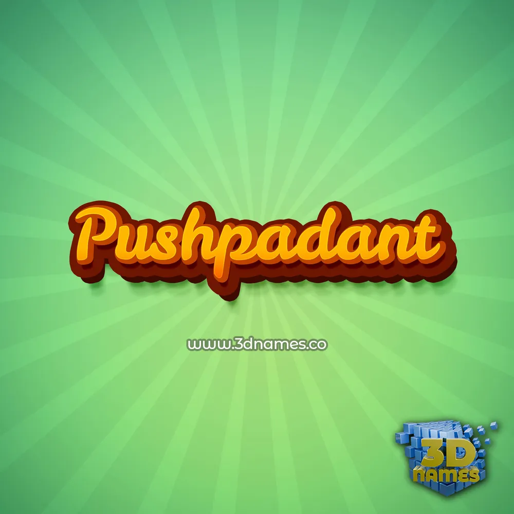 pushpadant in Green Rays style - 3D name wallpaper