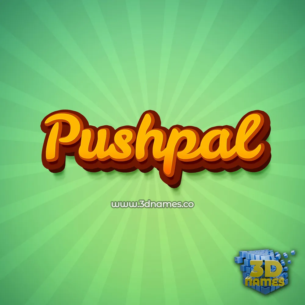 pushpal in Green Rays style - 3D name wallpaper