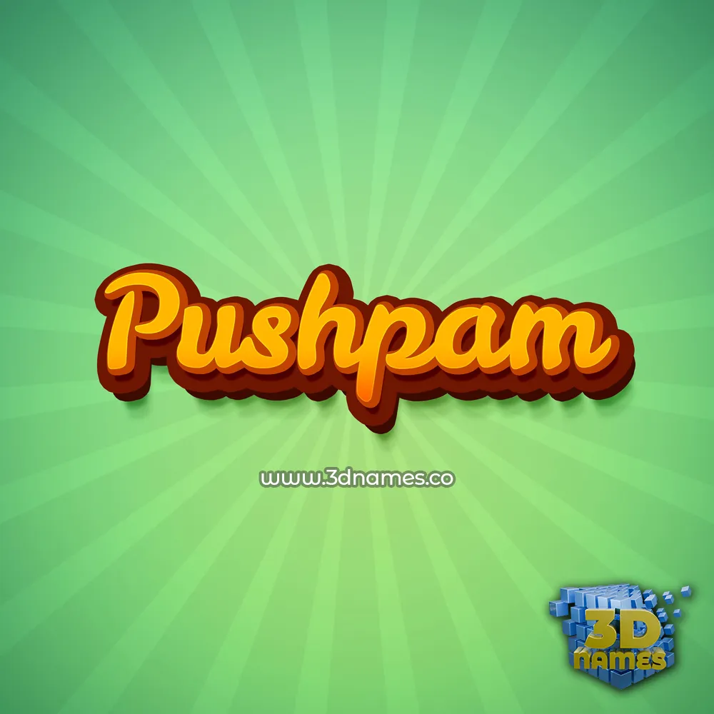 pushpam in Green Rays style - 3D name wallpaper