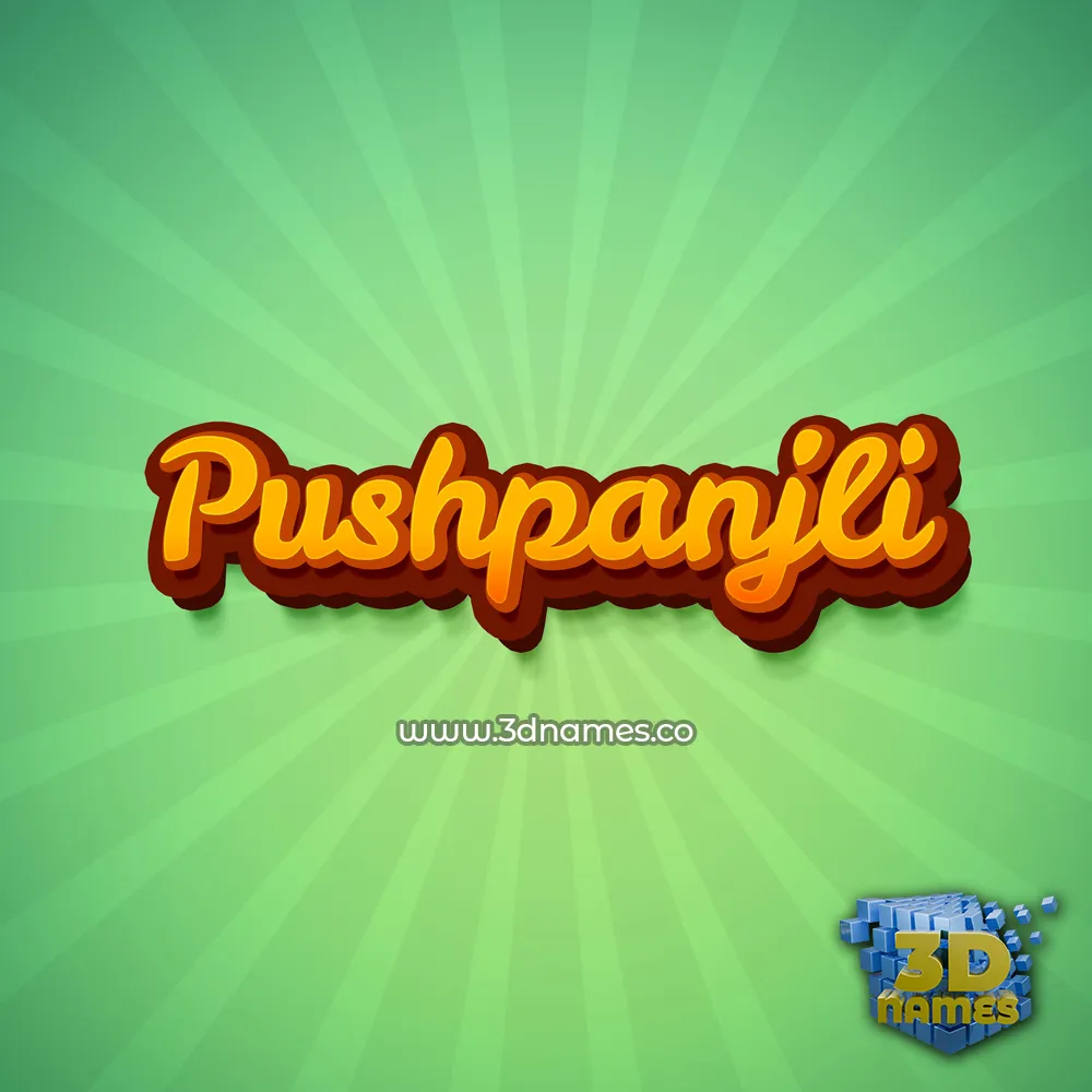 pushpanjli in Green Rays style - 3D name wallpaper