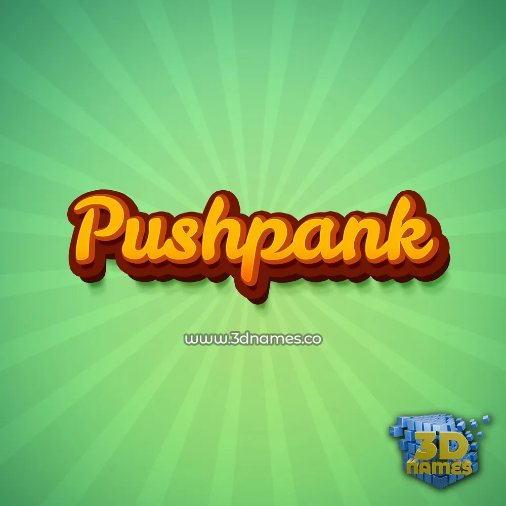 pushpank in Green Rays style - 3D name wallpaper