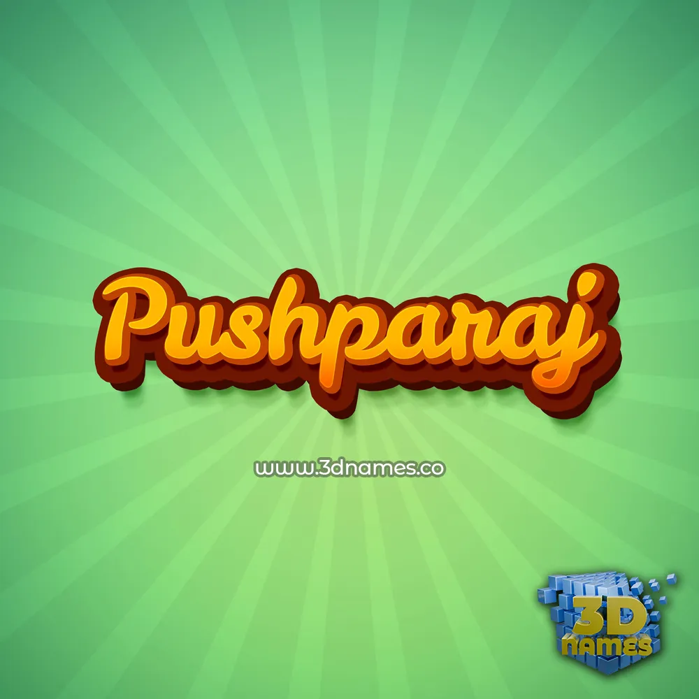pushparaj in Green Rays style - 3D name wallpaper
