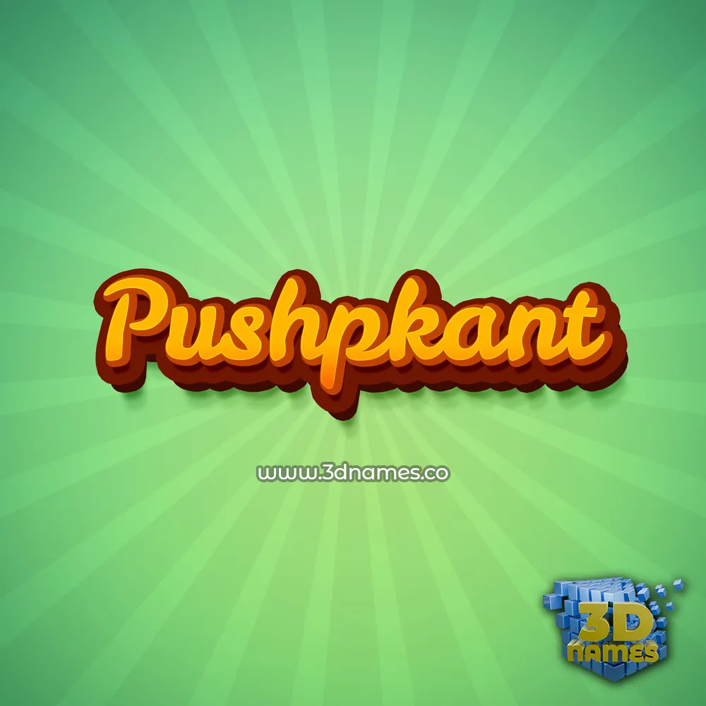 pushpkant in Green Rays style - 3D name wallpaper