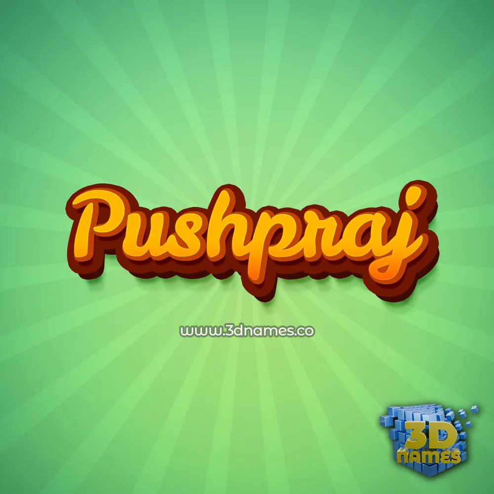 pushpraj in Green Rays style - 3D name wallpaper