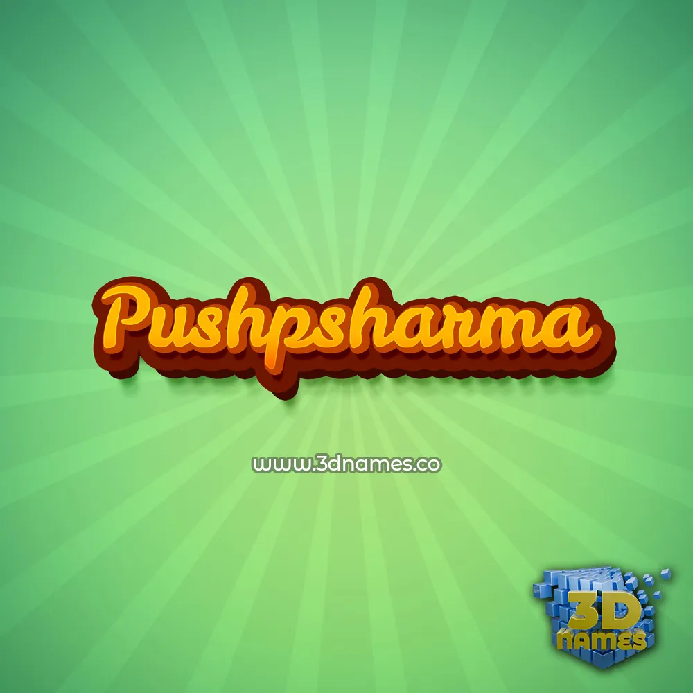 pushpsharma in Green Rays style - 3D name wallpaper
