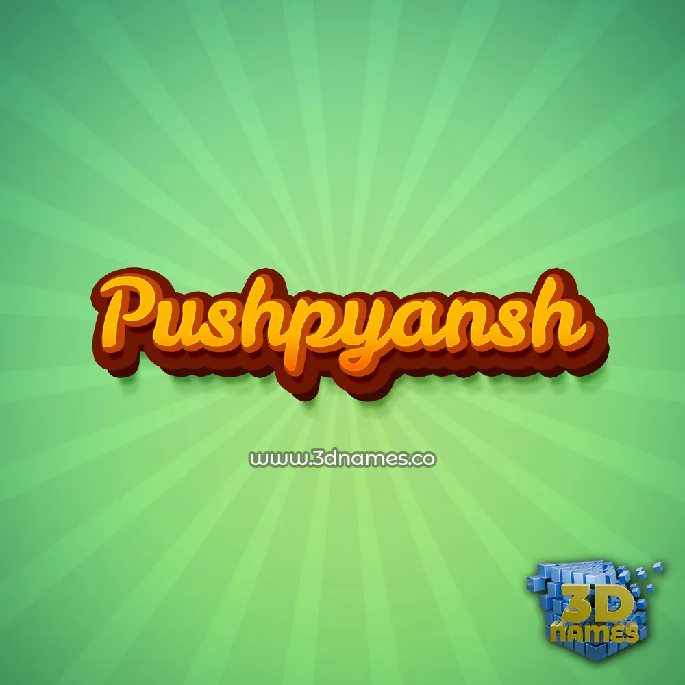 pushpyansh in Green Rays style - 3D name wallpaper