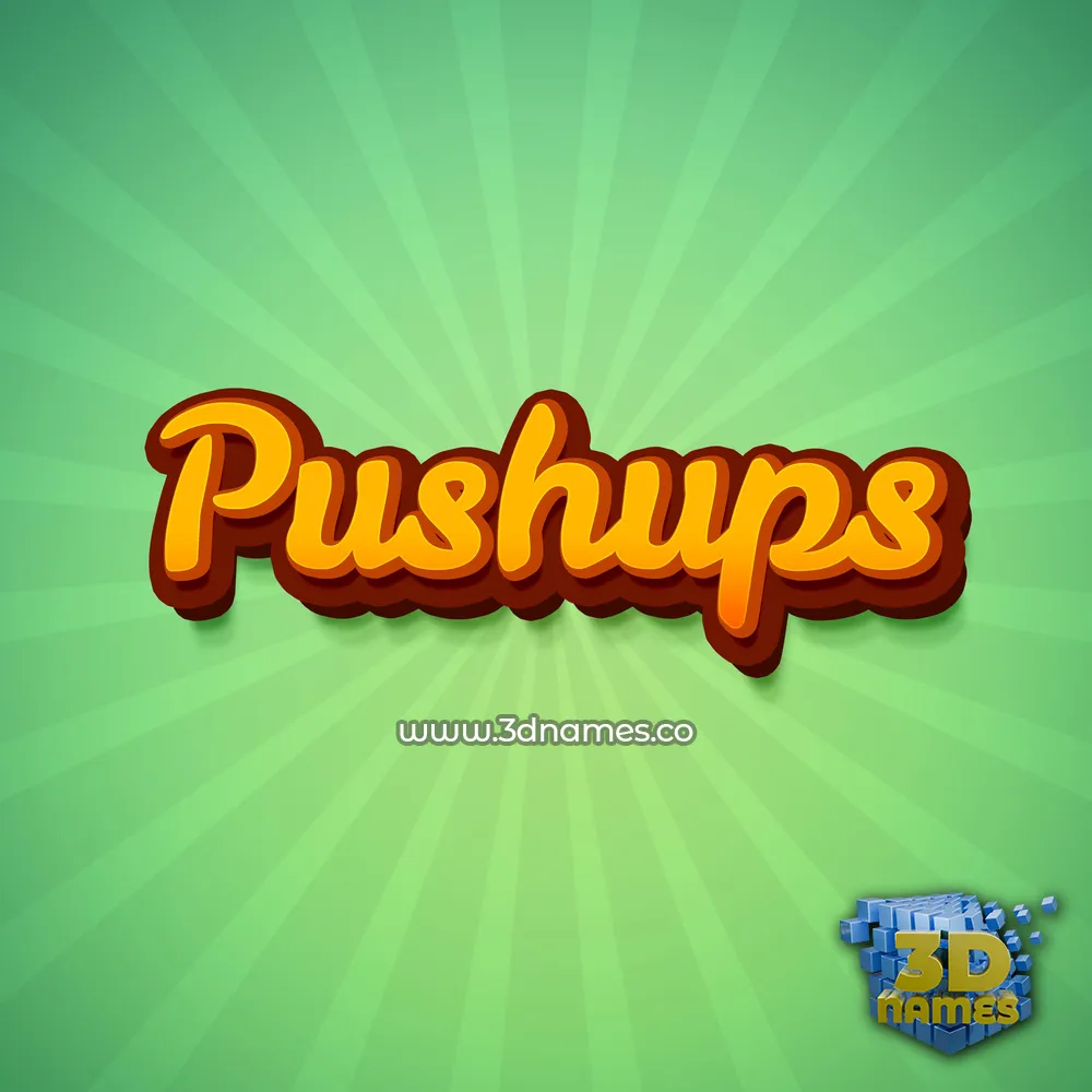 pushups in Green Rays style - 3D name wallpaper