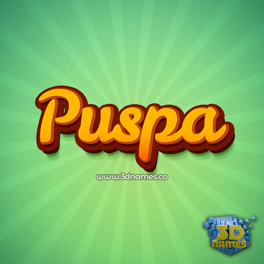 puspa in Green Rays style - 3D name wallpaper