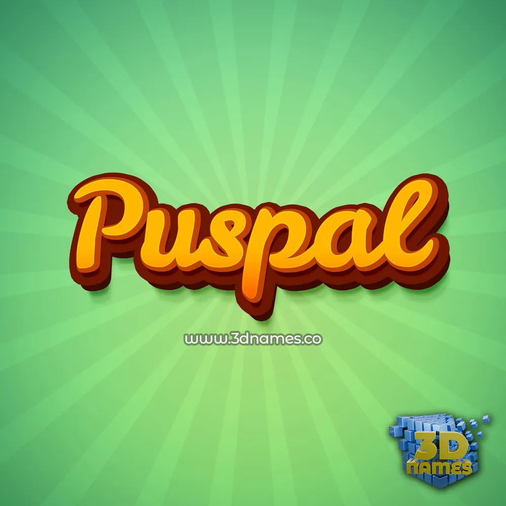 puspal in Green Rays style - 3D name wallpaper