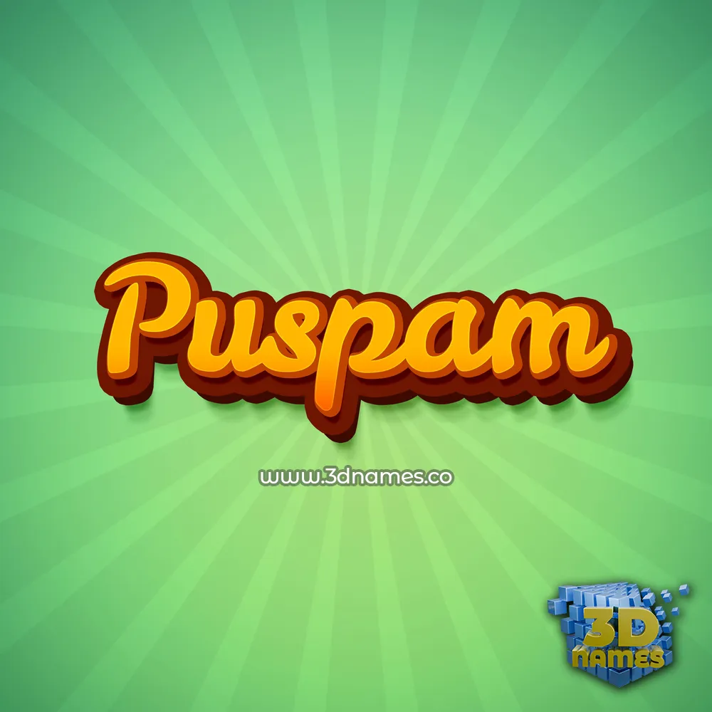puspam in Green Rays style - 3D name wallpaper