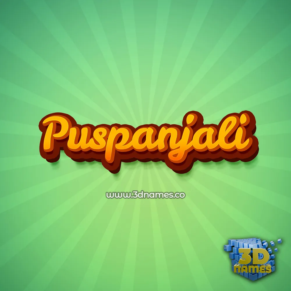 puspanjali in Green Rays style - 3D name wallpaper